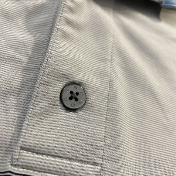FootJoy Medium The Pearl Club Blue Gray Golfers Athletic FJ Polo Shirt - Picture 7 of 9
